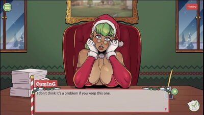 Claus’ Secret Surprise [ XMAS HENTAI Game ] Ep.5 femboy cum all over santa elf cute face !